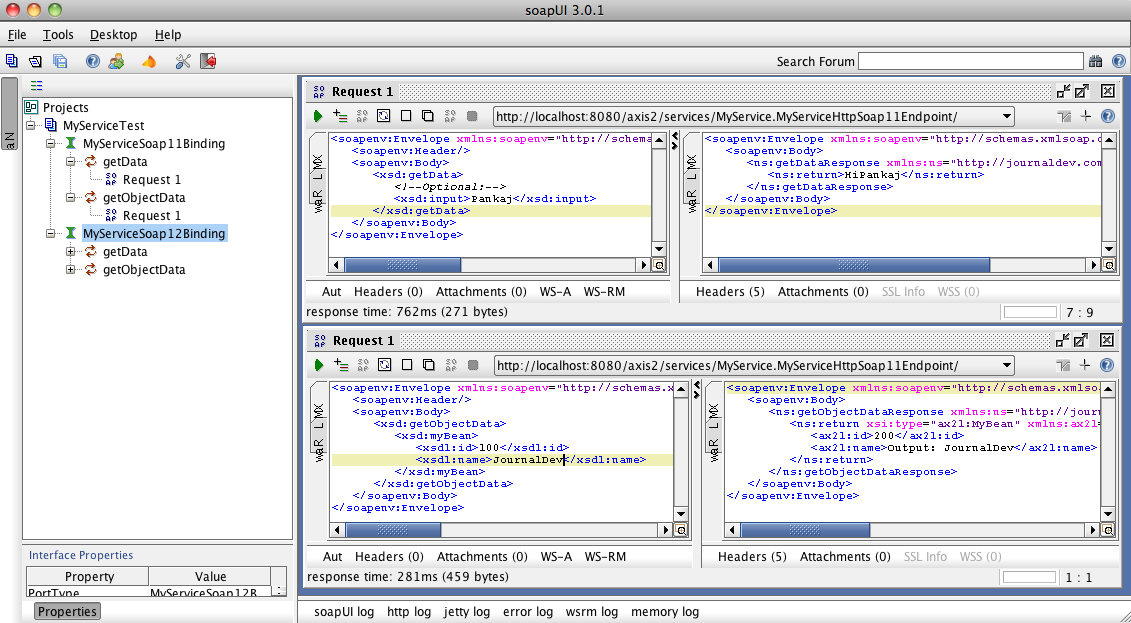 Axis2 Web service testing using SoapUI