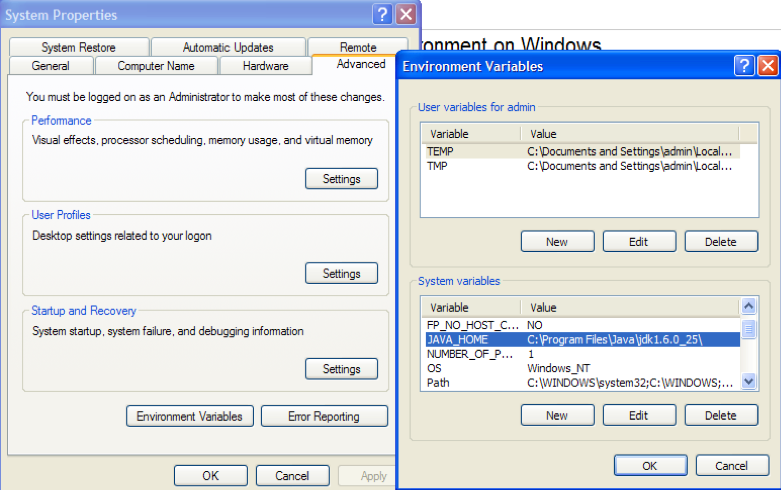 java environment variable windows