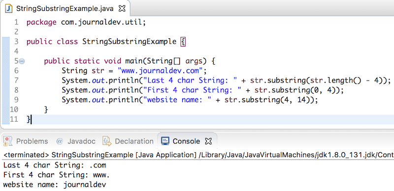 Java Substring Last 4 Characters