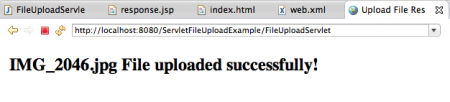 Servlet 3 File Upload Success
