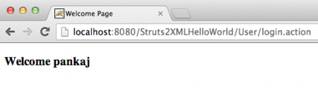 Struts tutorial Hello World XML Home