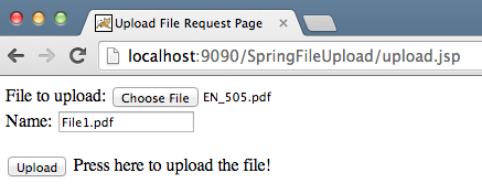 Spring MVC Single File Upload Form