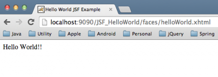 JSF Hello World Output, JSF Tutorial for Beginners