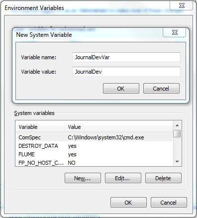 Define JournalDevVar System Variable, log4j2 lookups