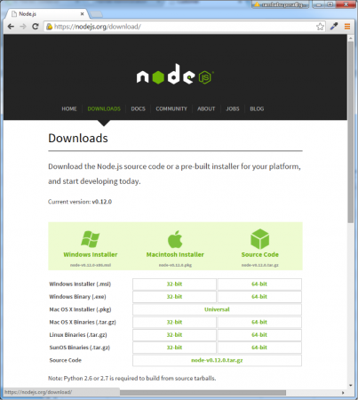 Node.js-Download-Options