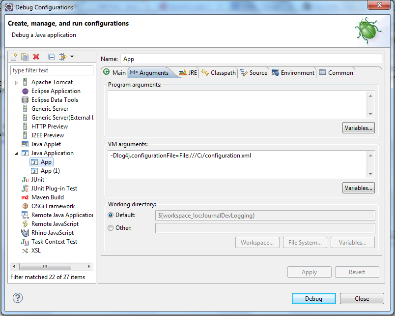 Java remote. Java config. Eclipse automake config.