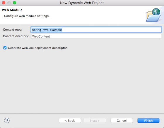 eclipse dynamic web project web module context root