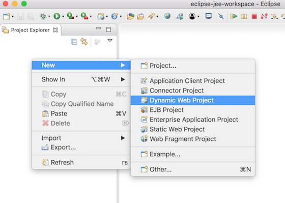 Spring web client. Eclipse Dynamic web Project structure.