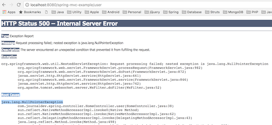 Internal exception java nullpointerexception