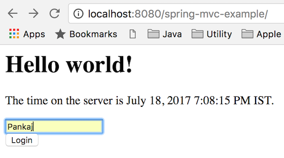 Spring mvc hot sale java example