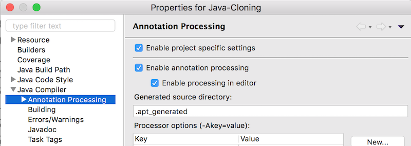 eclipse annotation processing