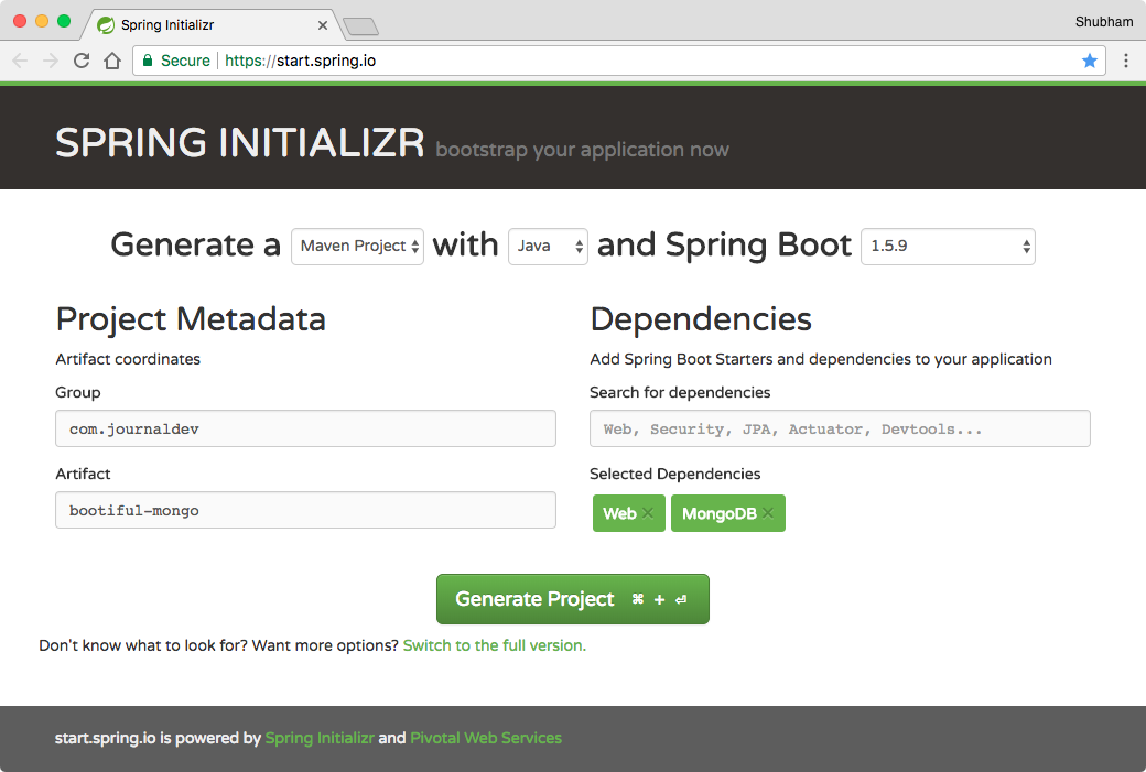 mongodb with spring boot