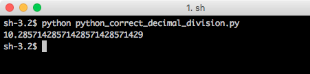 python division of decimal numbers