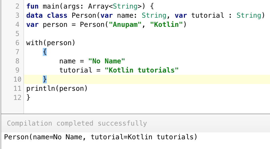 Kotlin with function