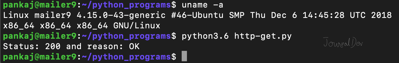 Python HTTP Client Ubuntu