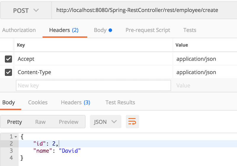 Spring RestController POST JSON Request Response