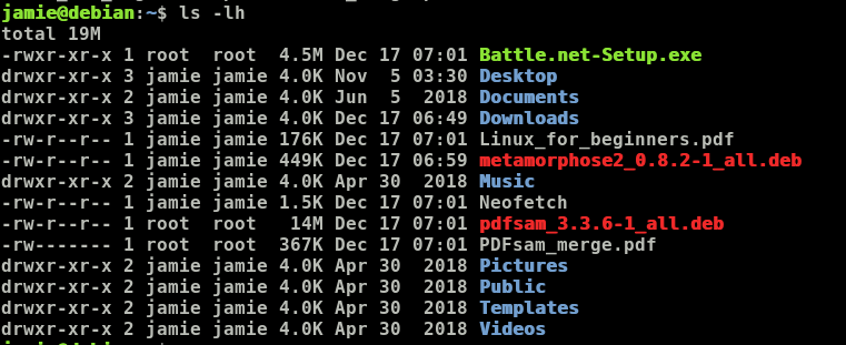 common ls commands in Linux