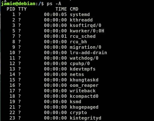 ps -A command
