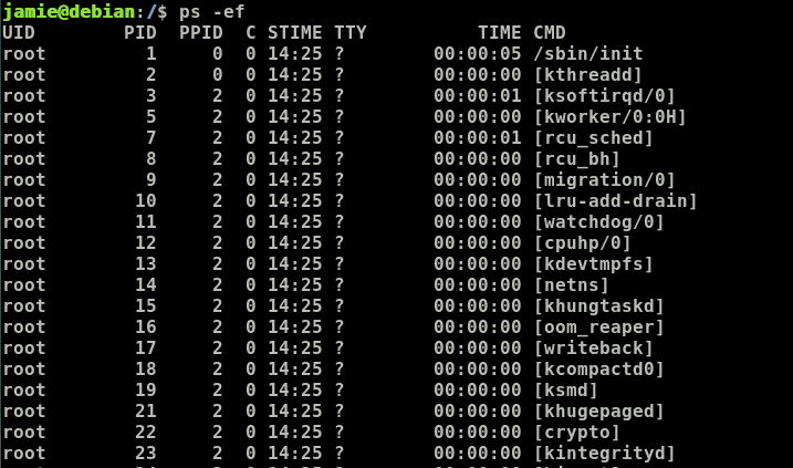 ps -ef command