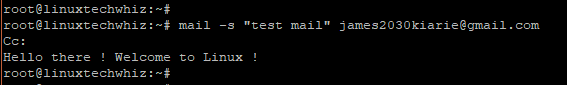 Linux Mail Command Example