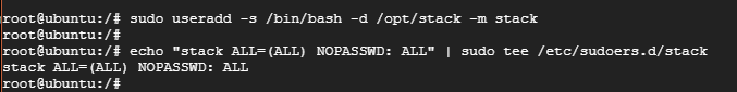 Add Stack User And Assign Sudo Privileges