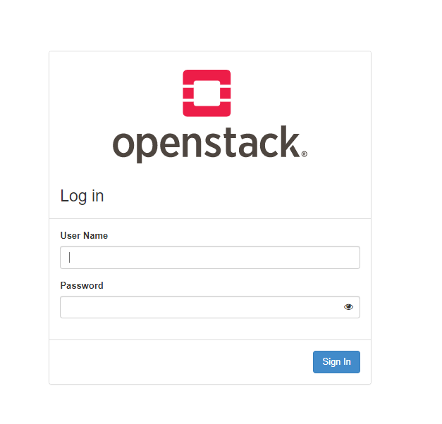 Openstack login page