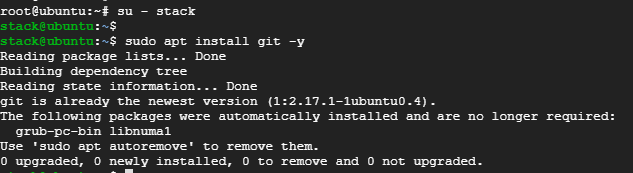 Switch To Stack User And Install Git