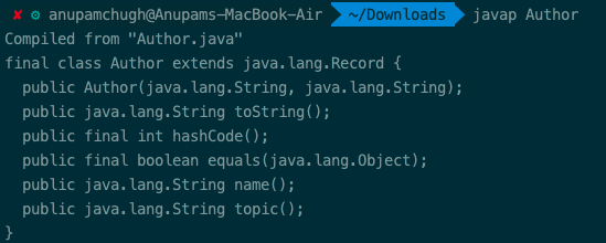 Javap Records Java 14